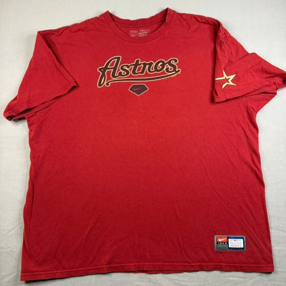 Y2K Nike Team Houston Astros MLB T-Shirt Mens XXL Red Short Sleeve